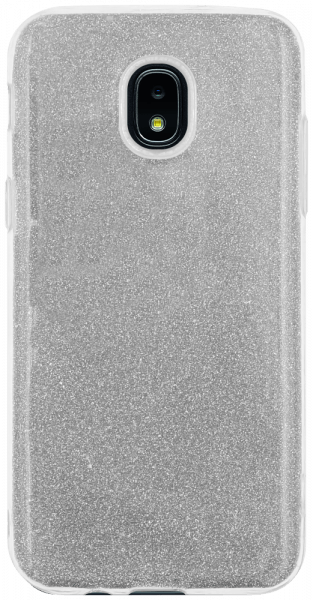 Samsung Galaxy J3 2018 (J337) szilikon tok csillogó hátlap ezüst