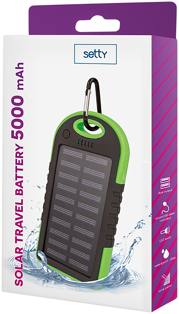 Samsung Galaxy S10 Plus (SM-G975) SETTY napelemes power bank - külső akkumulátor 5000 mAh