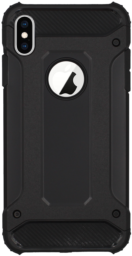 Apple iPhone XS Max ütésálló tok légpárnás sarkas, hibrid Forcell Armor logó kihagyós fekete