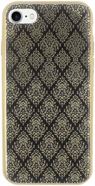 Apple iPhone SE (2020) szilikon tok rombusz mintás arany rajzokkal