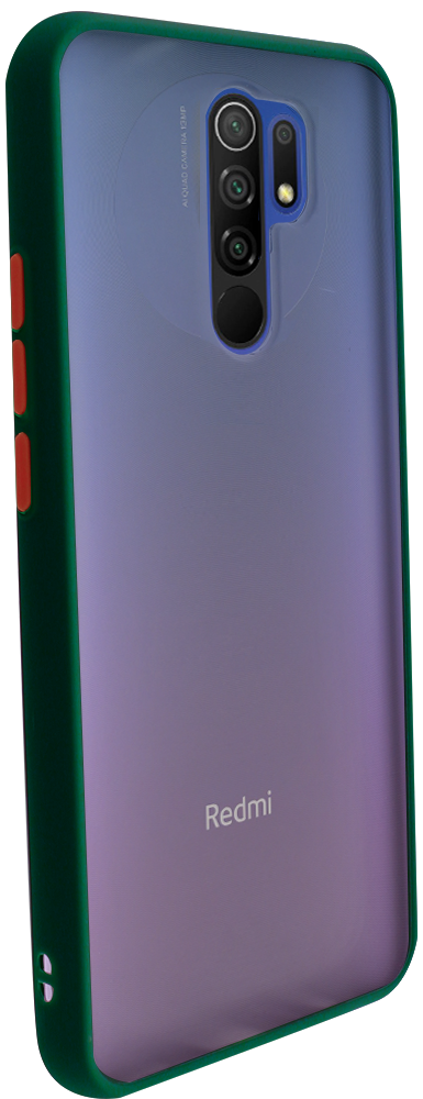 Xiaomi Redmi 9 Prime kemény hátlap Vennus Button Bumper sötétzöld