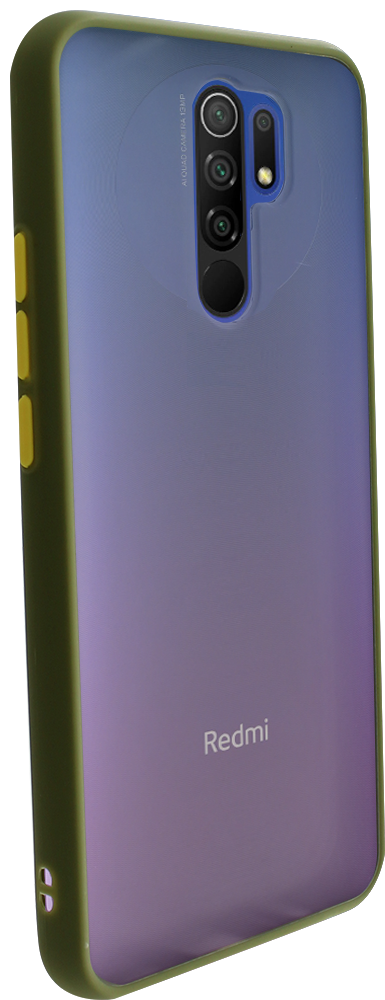 Xiaomi Redmi 9 Prime kemény hátlap Vennus Button Bumper olivazöld