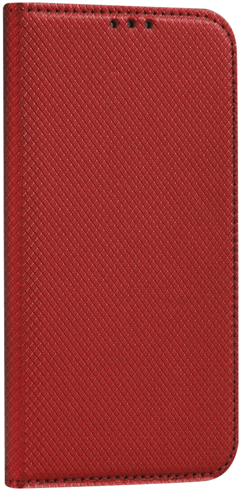 Huawei P40 Lite E oldalra nyíló flipes bőrtok rombusz mintás piros