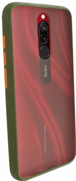 Xiaomi Redmi 8 kemény hátlap Vennus Button Bumper olivazöld