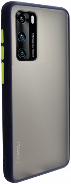 Huawei P40 kemény hátlap Vennus Button Bumper sötétkék