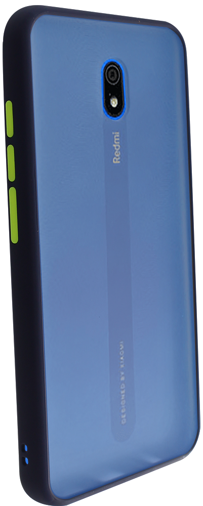 Xiaomi Redmi 8A kemény hátlap szilikon keret Vennus Button Bumper sötétkék