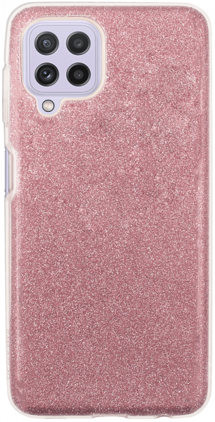 Samsung Galaxy A22 4G (SM-A225F) szilikon tok csillogó hátlap rózsaszín