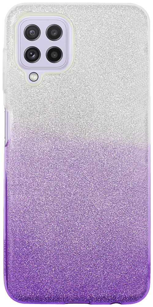 Samsung Galaxy A22 4G (SM-A225F) szilikon tok csillogó hátlap lila/ezüst