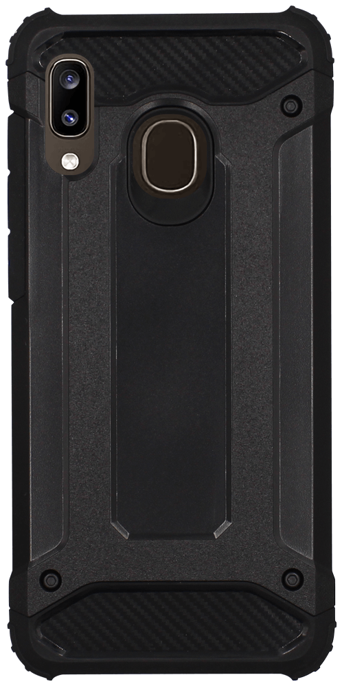 Samsung Galaxy A20 (SM-205) ütésálló tok légpárnás sarkas, hibrid Forcell Armor fekete