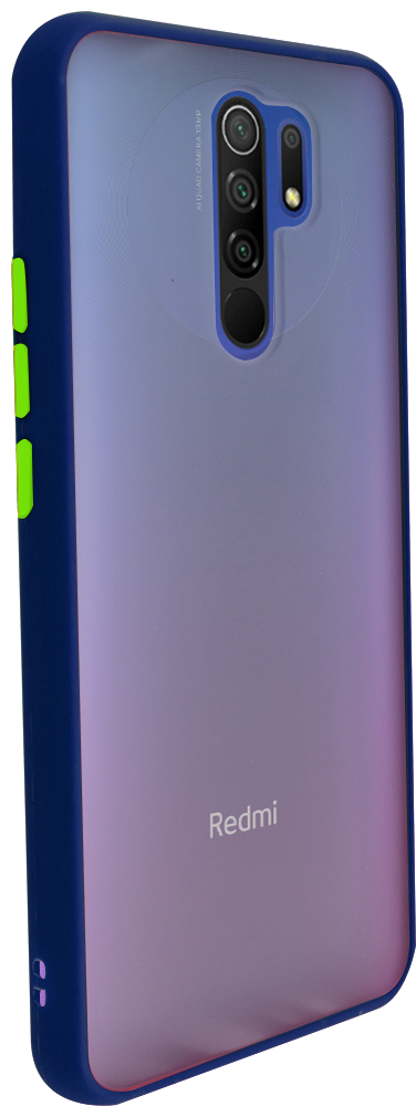 Xiaomi Redmi 9 kemény hátlap Vennus Button Bumper sötétkék