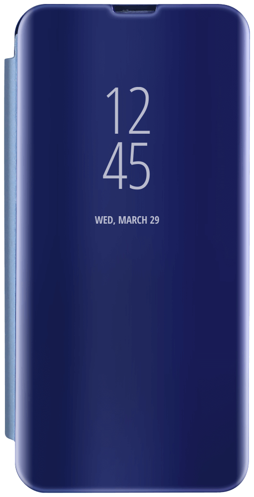 Huawei Y6s (2019) oldalra nyíló flipes bőrtok Smart Clear View kék