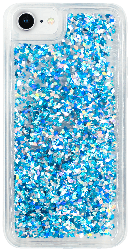 Apple iPhone SE (2020) szilikon tok gyári Liquid Sparkle kék/ezüst