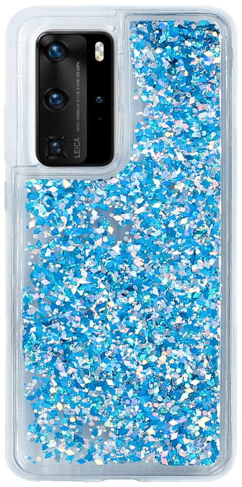 Huawei P40 Pro szilikon tok gyári Liquid Sparkle kék/ezüst