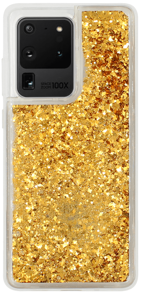 Samsung Galaxy S20 Ultra (SM-G988B) szilikon tok gyári Liquid Sparkle arany