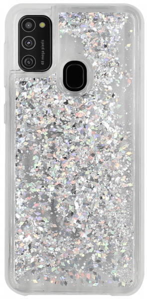 Samsung Galaxy M21 (SM-M215F) szilikon tok gyári Liquid Sparkle ezüst