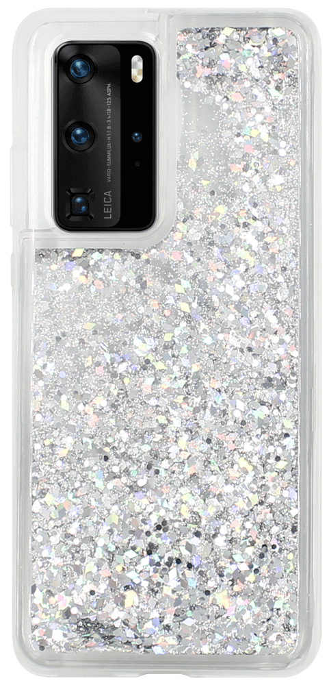 Huawei P40 Pro szilikon tok gyári Liquid Sparkle ezüst