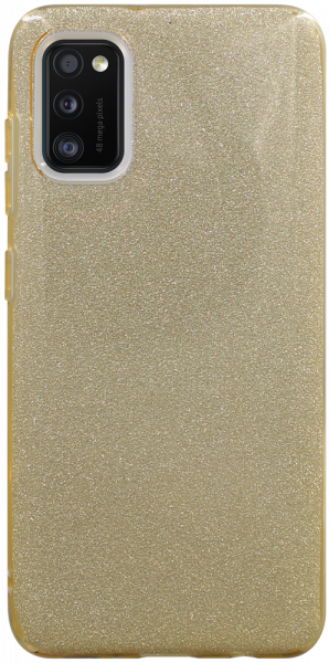 Samsung Galaxy A41 ( SM-A415F) szilikon tok kivehető csillámporos réteg sárga