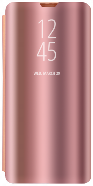 Samsung Galaxy S20 Plus (SM-G985F) oldalra nyíló flipes bőrtok Smart Clear View rozéarany