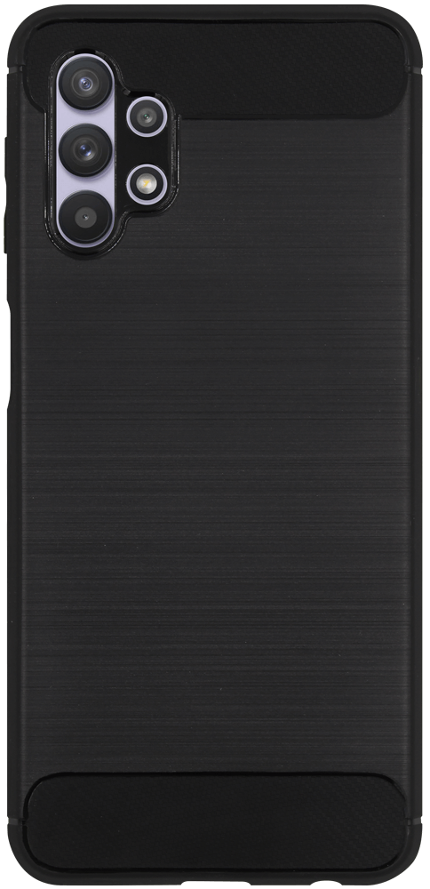 Samsung Galaxy A32 5G (SM-A326) ütésálló szilikon tok szálcsiszolt-karbon minta légpárnás sarok fekete