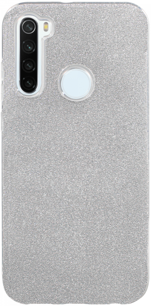 Xiaomi Redmi Note 8T szilikon tok kivehető ezüst csillámporos réteg átlátszó