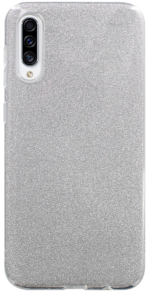 Samsung Galaxy A50s (SM-A507F) szilikon tok kivehető ezüst csillámporos réteg átlátszó