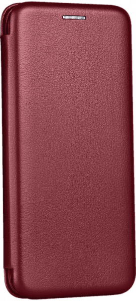 LG K22 oldalra nyíló mágneses flipes bőrtok prémium minőség bordó