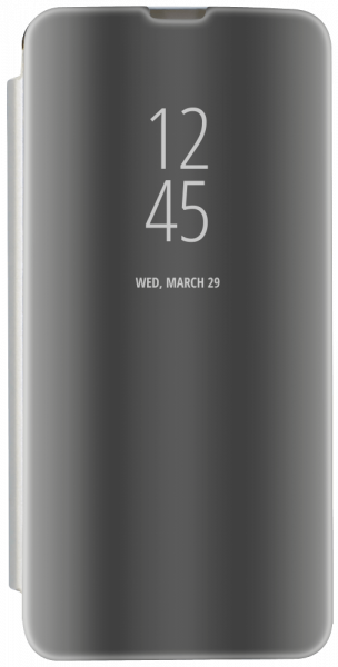 Motorola Moto G9 Play oldalra nyíló flipes bőrtok Smart Clear View ezüst