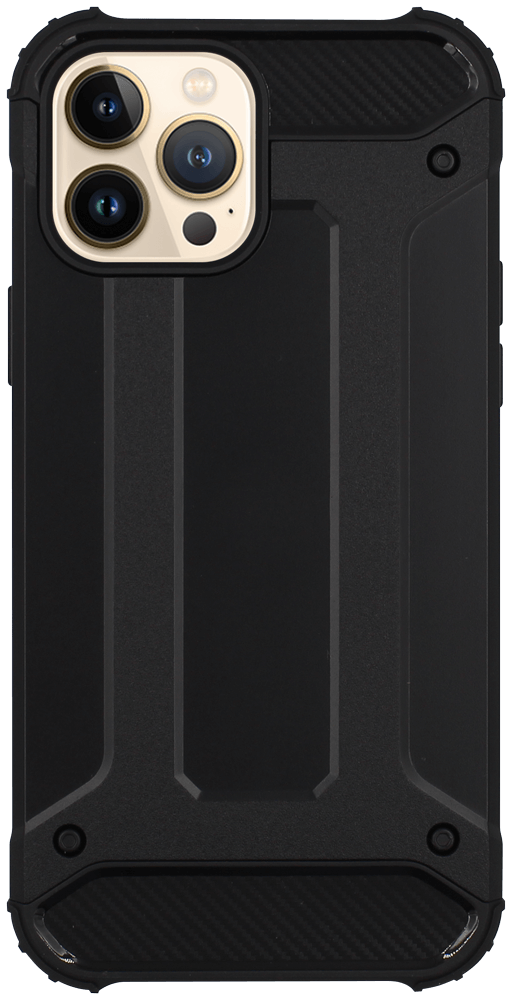Apple iPhone 13 Pro Max ütésálló tok légpárnás sarkas, hibrid Forcell Armor fekete