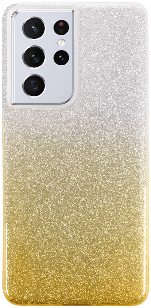 Samsung Galaxy S21 Ultra 5G (SM-G998B) szilikon tok csillogó hátlap arany/ezüst