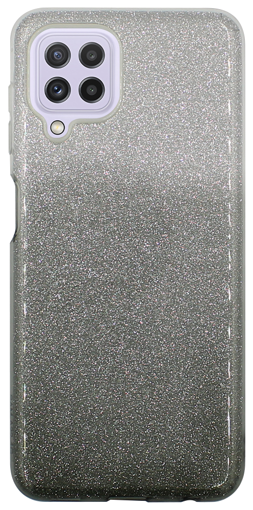 Samsung Galaxy A22 4G (SM-A225F) szilikon tok csillogó hátlap fekete/ezüst