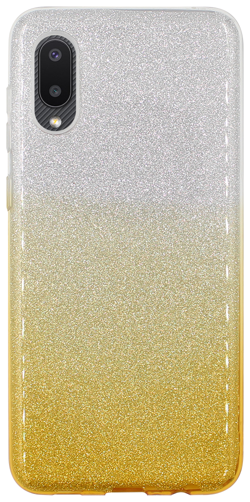Samsung Galaxy A02 (SM-A022F) szilikon tok csillogó hátlap arany/ezüst