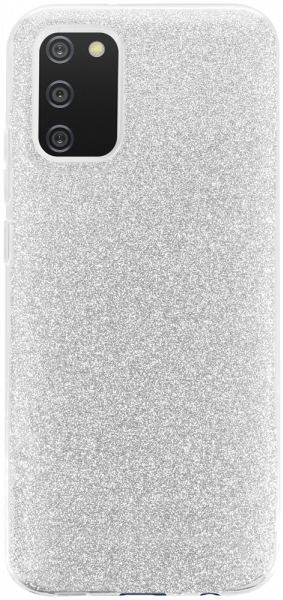Samsung Galaxy A02s (SM-A025) szilikon tok csillogó hátlap ezüst