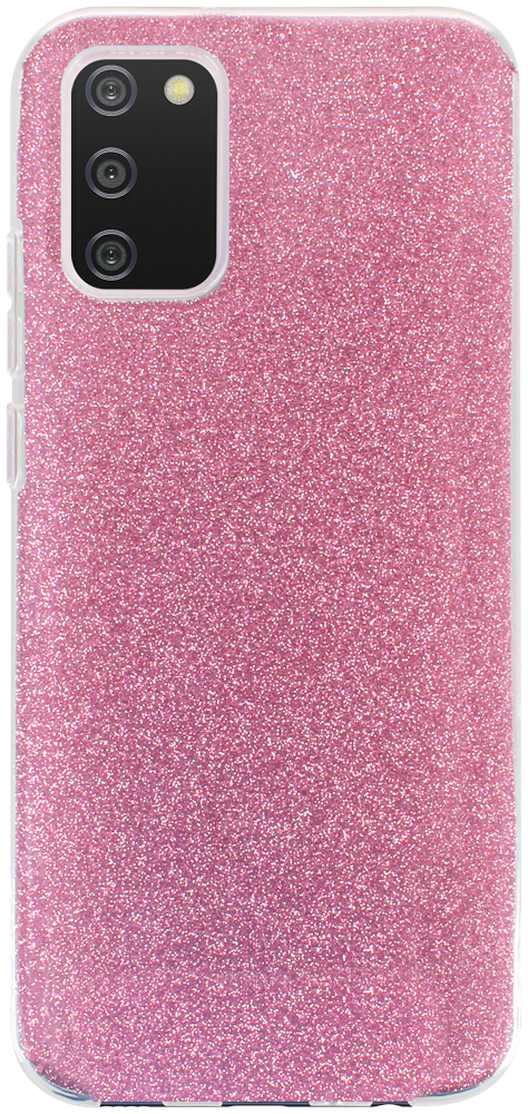 Samsung Galaxy A02s (SM-A025) szilikon tok csillogó hátlap rózsaszín