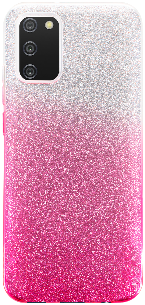 Samsung Galaxy A02s (SM-A025) szilikon tok csillogó hátlap rózsaszín/ezüst