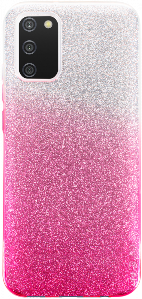 Samsung Galaxy A02s (SM-A025) szilikon tok csillogó hátlap rózsaszín/ezüst