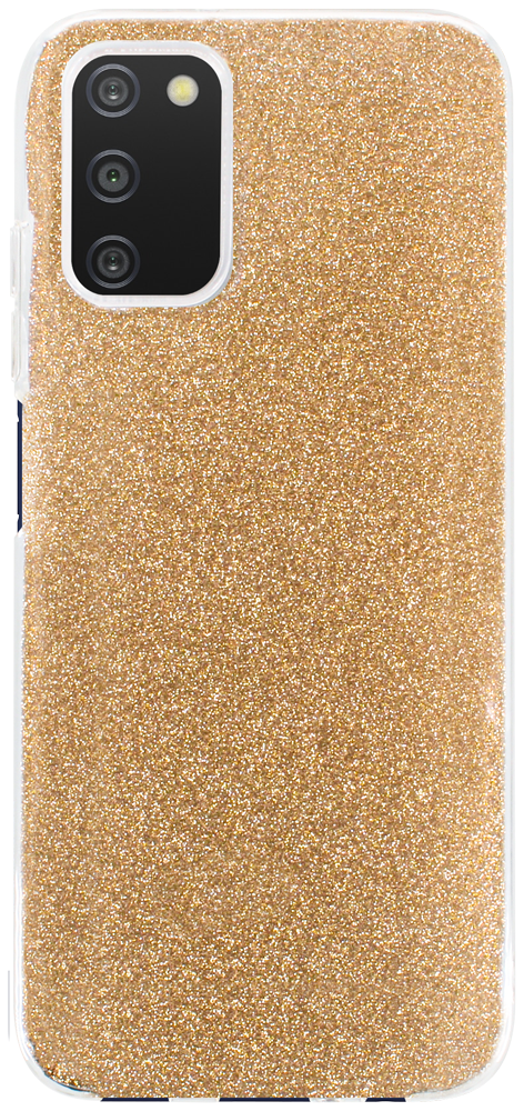 Samsung Galaxy A03s (SM-A037F) szilikon tok csillogó hátlap arany