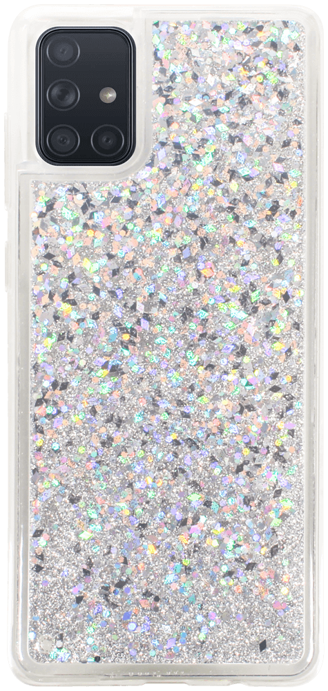 Samsung Galaxy A71 (SM-A715F) szilikon tok gyári Liquid Sparkle ezüst