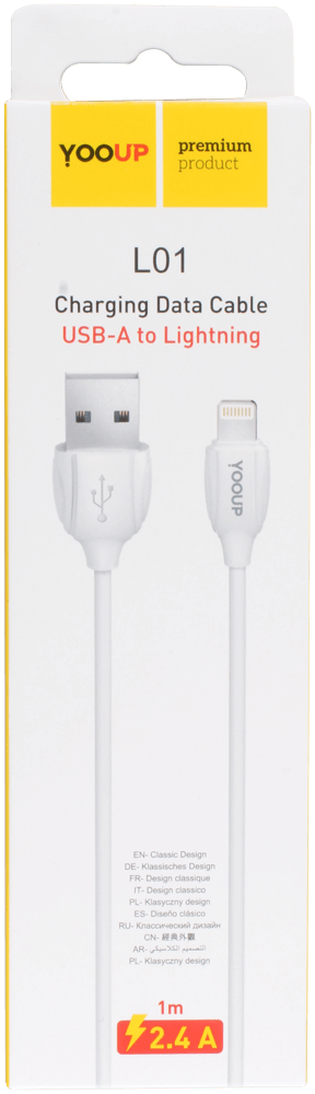 Apple iPhone SE (2020) adatkábel Prémium Lightning USB fehér