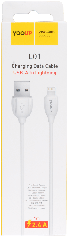 Apple iPhone 8 adatkábel Prémium Lightning USB fehér