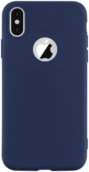 Apple iPhone XS szilikon tok logó kihagyós sötétkék