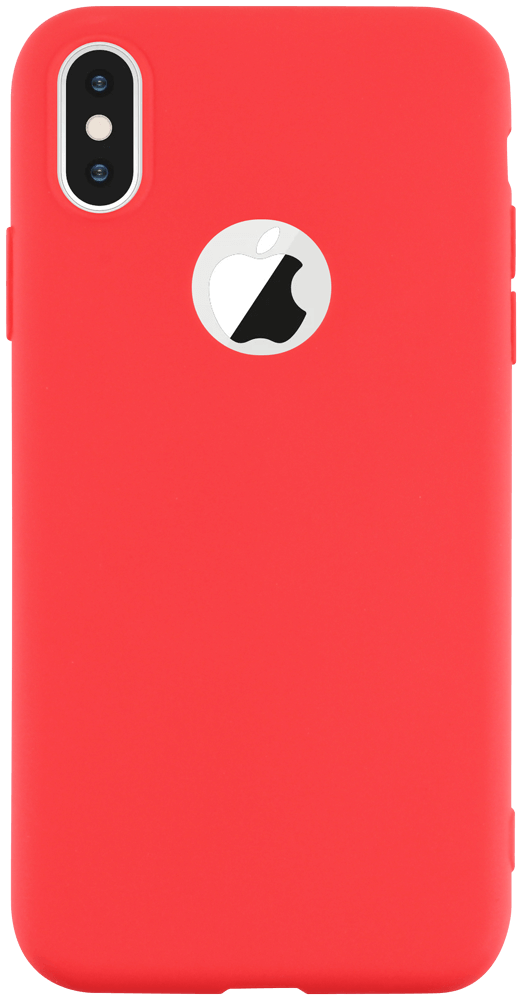 Apple iPhone XS szilikon tok logó kihagyós piros