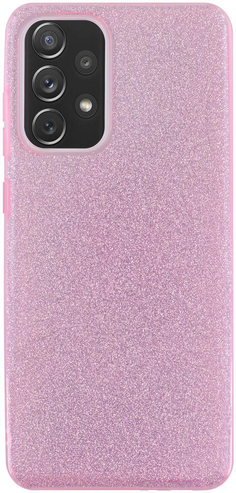 Samsung Galaxy A72 5G (SM-A726B) szilikon tok kivehető ezüst csillámporos réteg halvány rózsaszín