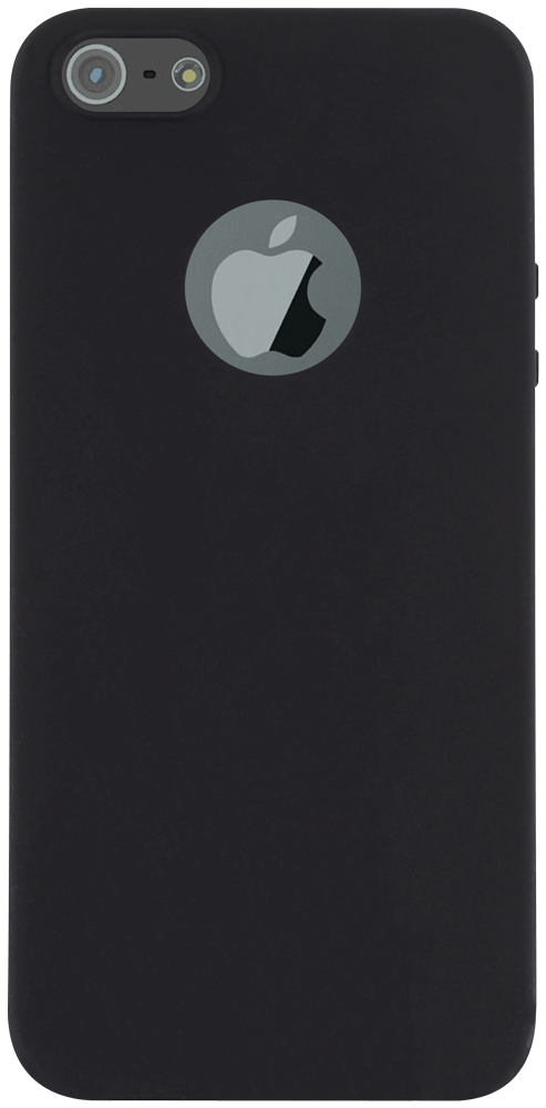 Apple iPhone 5 szilikon tok logó kihagyós fekete