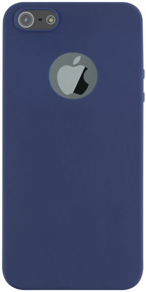 Apple iPhone 5 szilikon tok logó kihagyós sötétkék