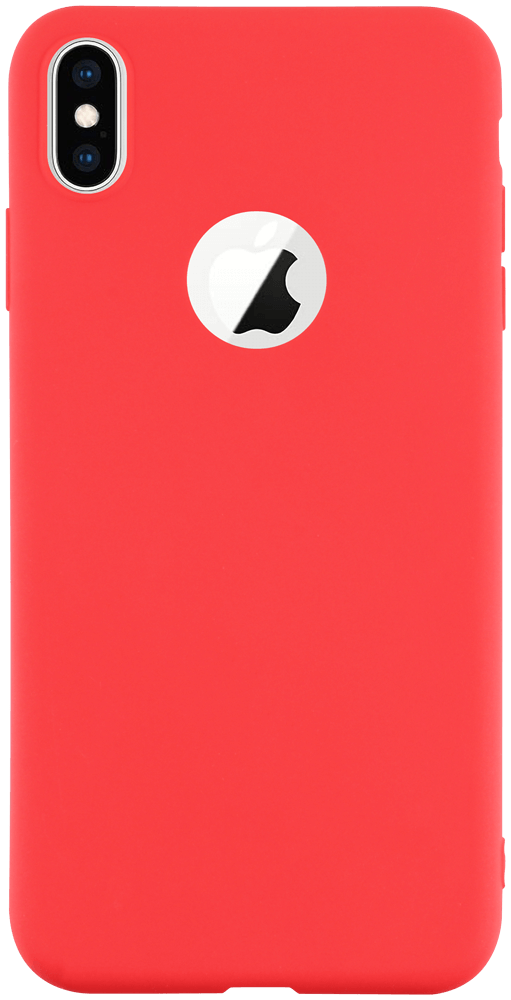 Apple iPhone XS Max szilikon tok logó kihagyós piros
