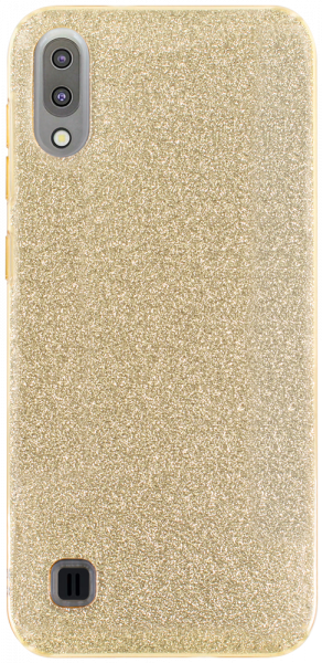 Samsung Galaxy M10 (SM-M105) szilikon tok kivehető ezüst csillámporos réteg halvány sárga
