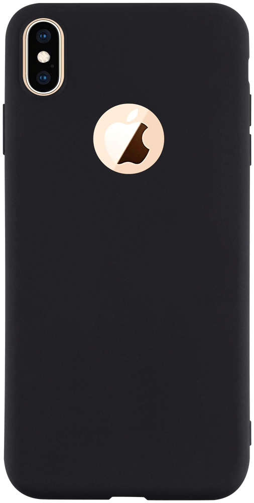 Apple iPhone XS Max szilikon tok logó kihagyós fekete