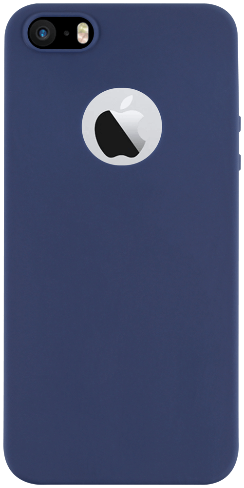 Apple iPhone SE (2016) szilikon tok logó kihagyós sötétkék
