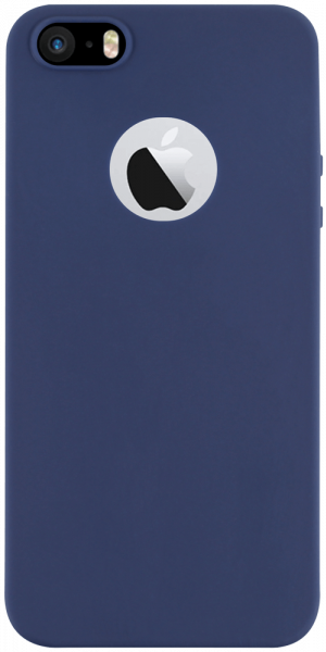 Apple iPhone SE (2016) szilikon tok logó kihagyós sötétkék