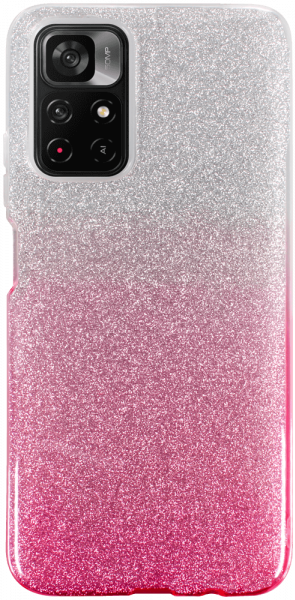 Xiaomi Poco M4 Pro 5G szilikon tok csillogó hátlap rózsaszín/ezüst